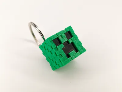 Chaveiro temático de Minecraft impresso em 3D